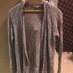 Purple cardigan with a hoodie